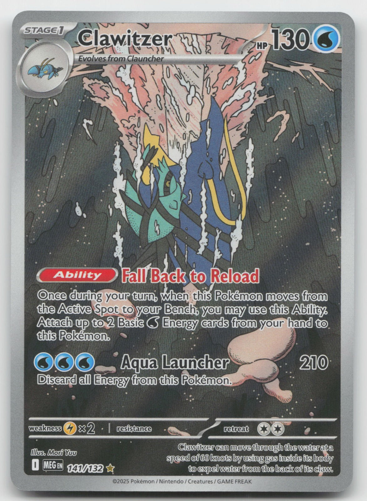 Clawitzer Holo Illustration Rare ME01: Mega Evolution 141/132 NM