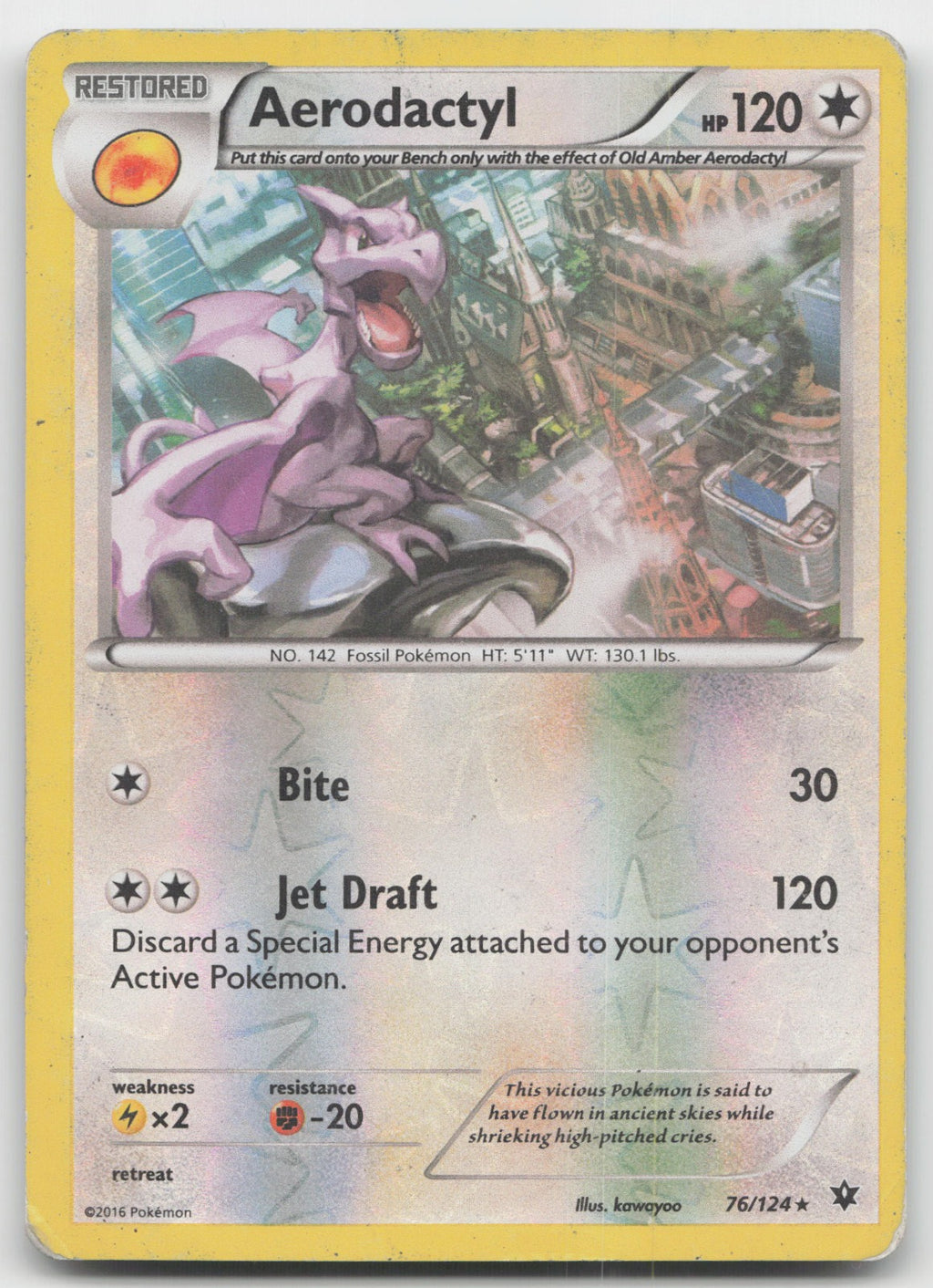 Aerodactyl Rare Reverse Holo XY - Fates Collide 76/124 LP