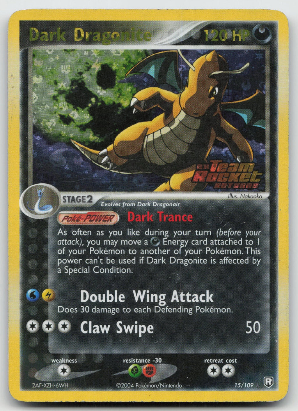 Dark Dragonite Rare Reverse Holo Team Rocket Returns 15/109 MP/HP