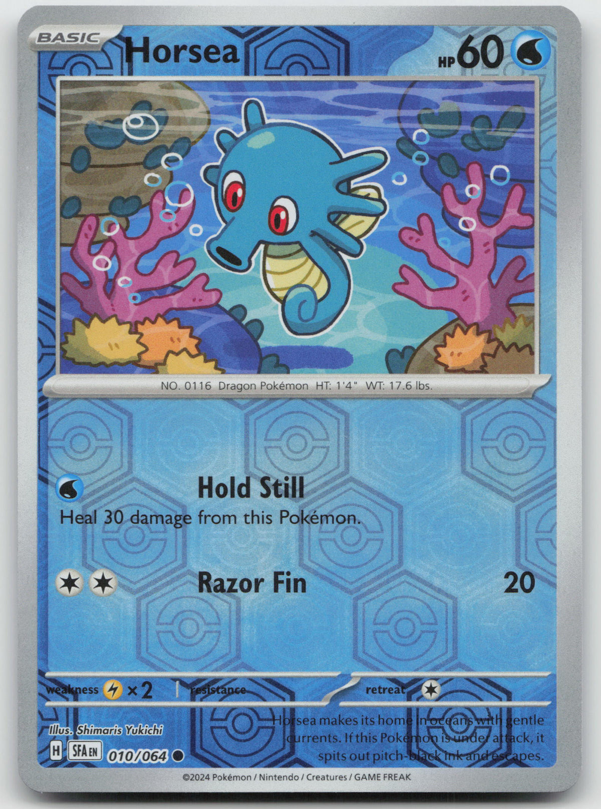 Horsea Common Reverse Holo SV: Shrouded Fable 010/064 NM