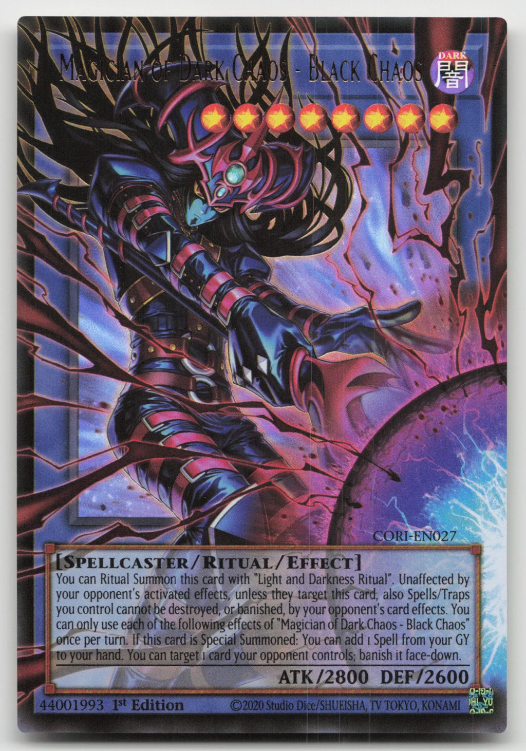 Magician of Dark Chaos - Black Chaos Extended Art Chaos Origins CORI-EN027 NM