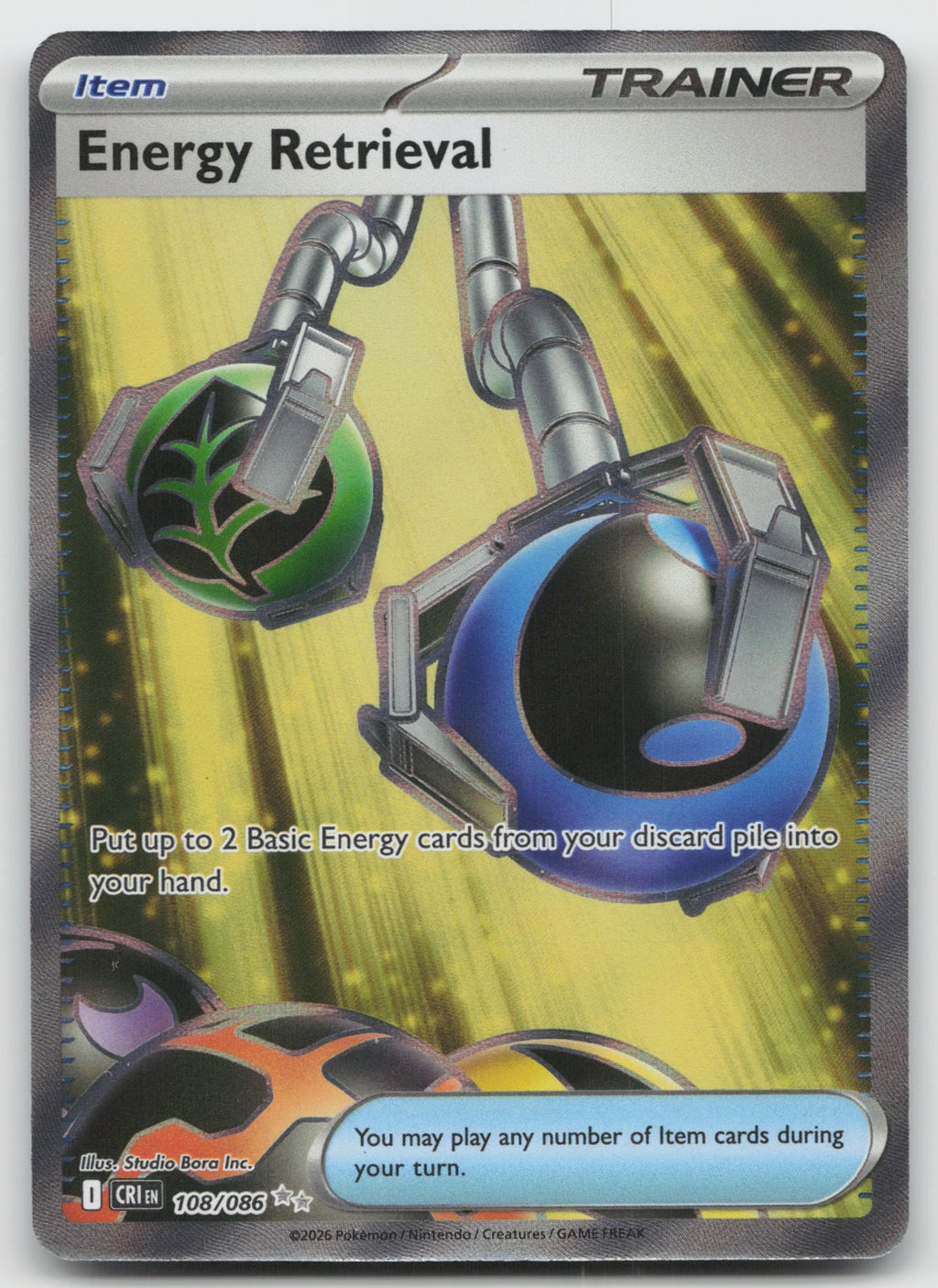Energy Retrieval Holo Ultra Rare ME04: Chaos Rising 108/086 NM