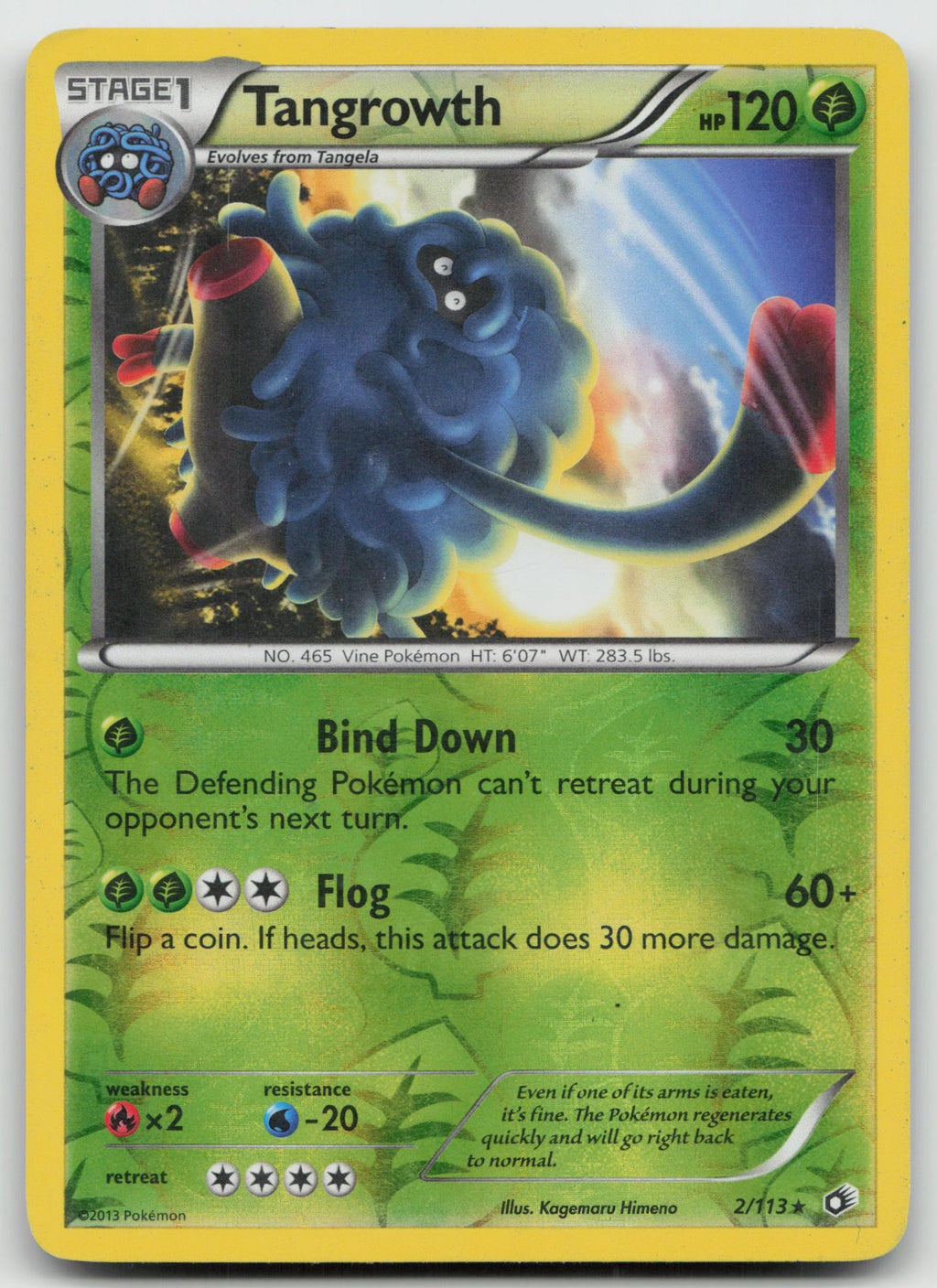 Tangrowth Rare Reverse Holo Legendary Treasures 2/113 HP