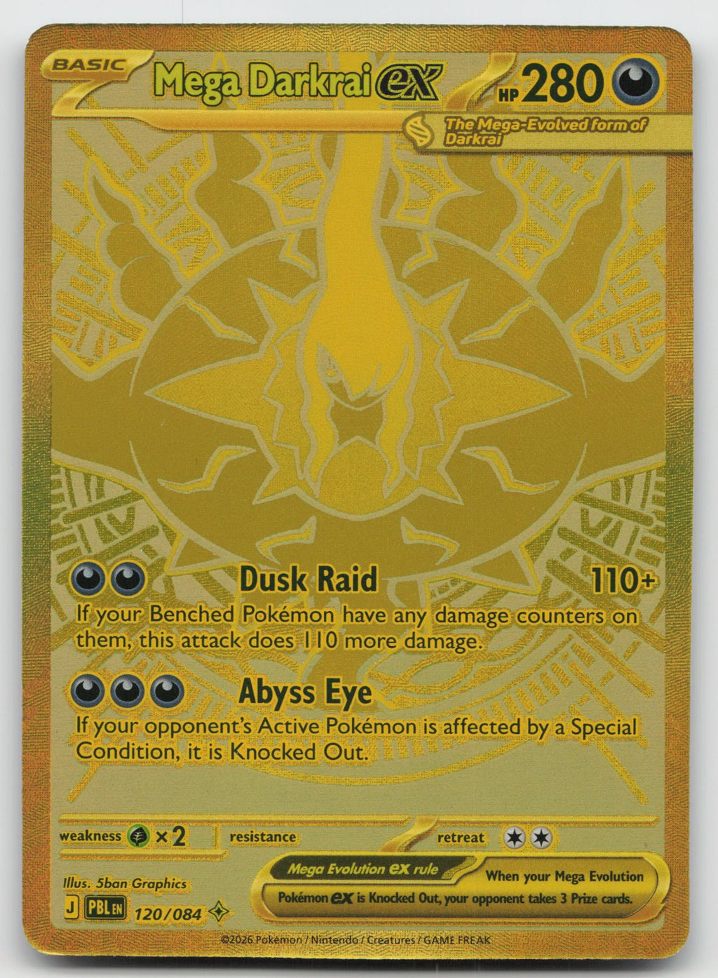Mega Darkrai ex Holo Mega Hyper Rare ME05: Pitch Black 120/084 NM