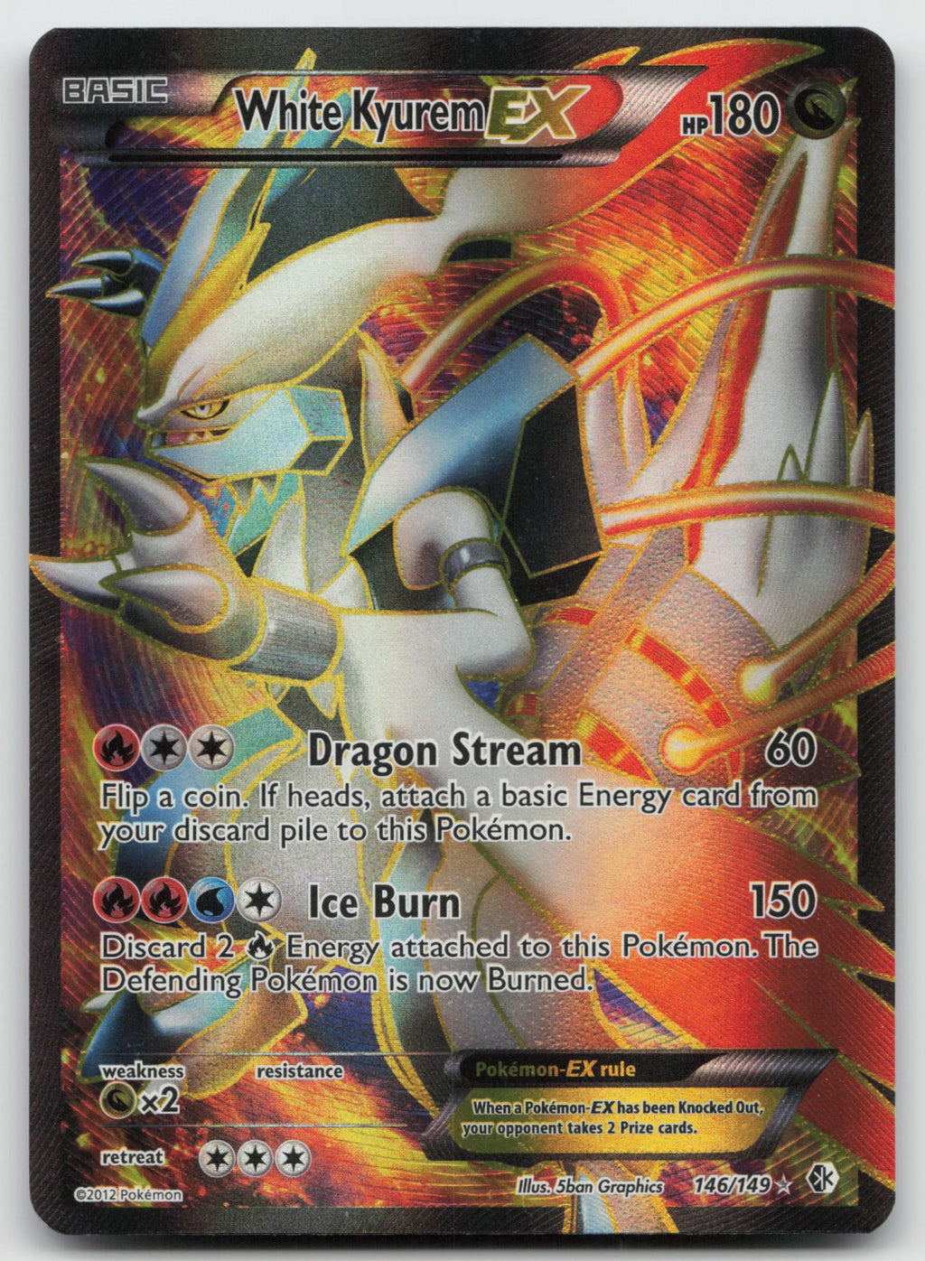 White Kyurem EX (Full Art) Holo Ultra Rare Boundaries Crossed 146/149 MP