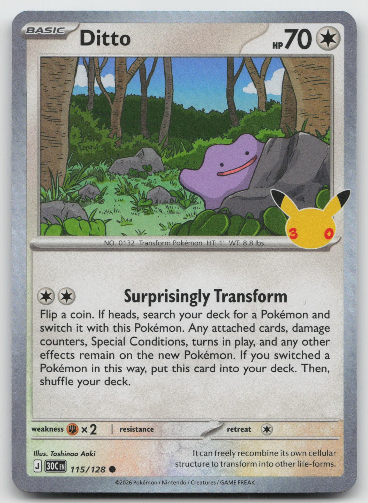Ditto Holo Common ME: 30th Celebration 115/128 NM