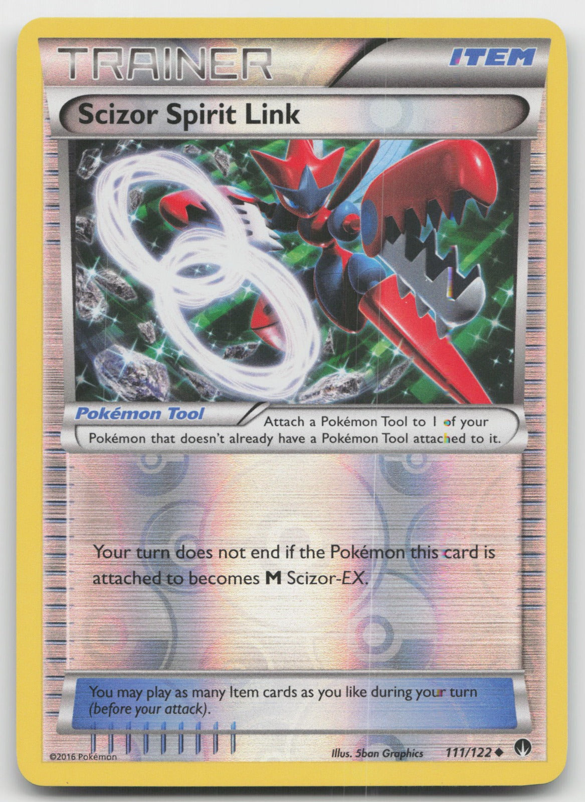 Scizor Spirit Link Uncommon Reverse Holo XY - BREAKpoint 111/122 LP