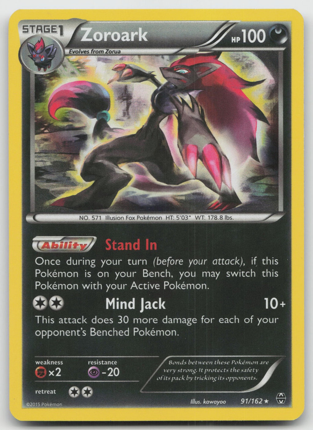Zoroark Holo Rare XY - BREAKthrough 91/162 LP