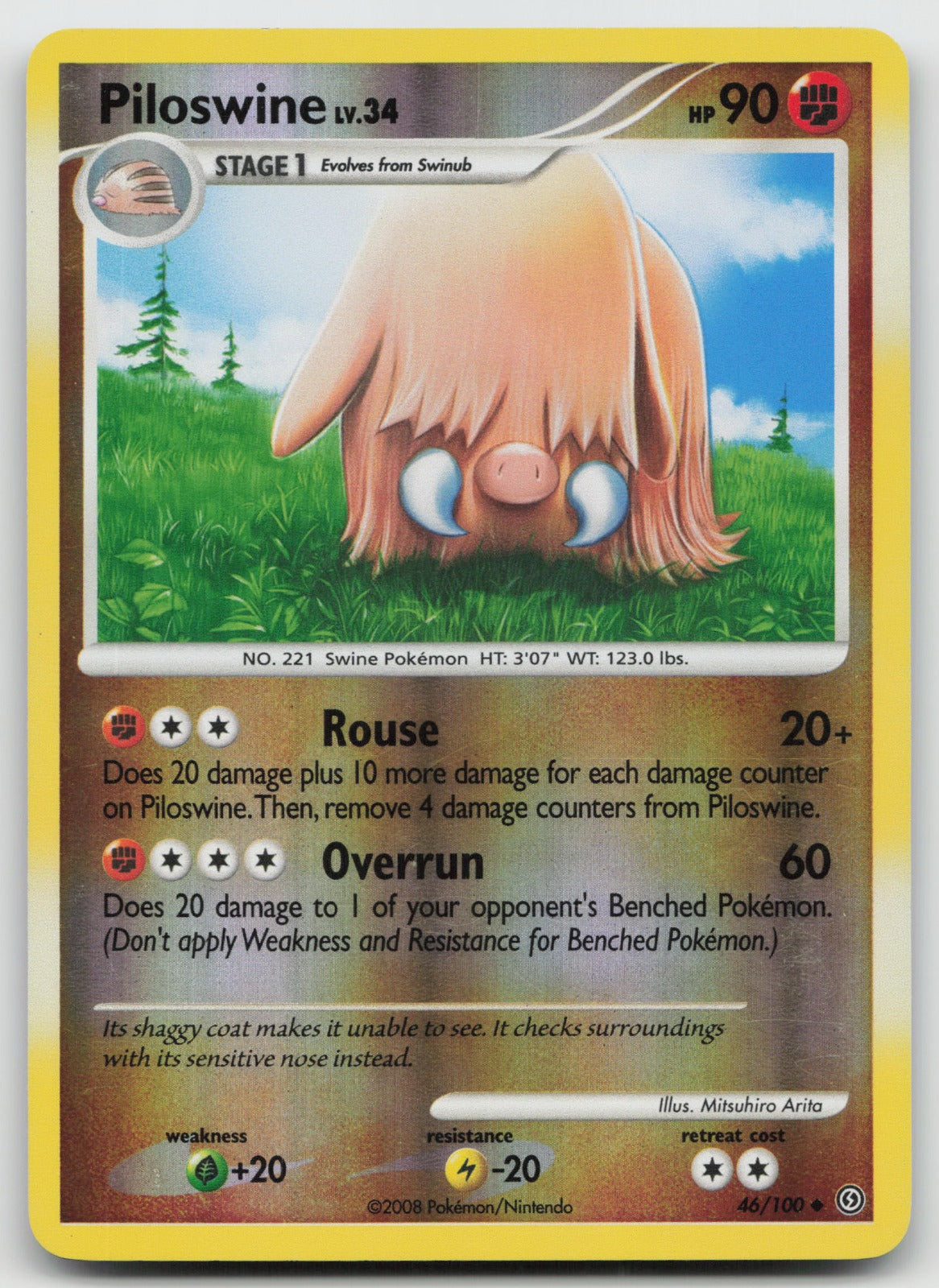 Piloswine Uncommon Reverse Holo Stormfront 46/100 LP