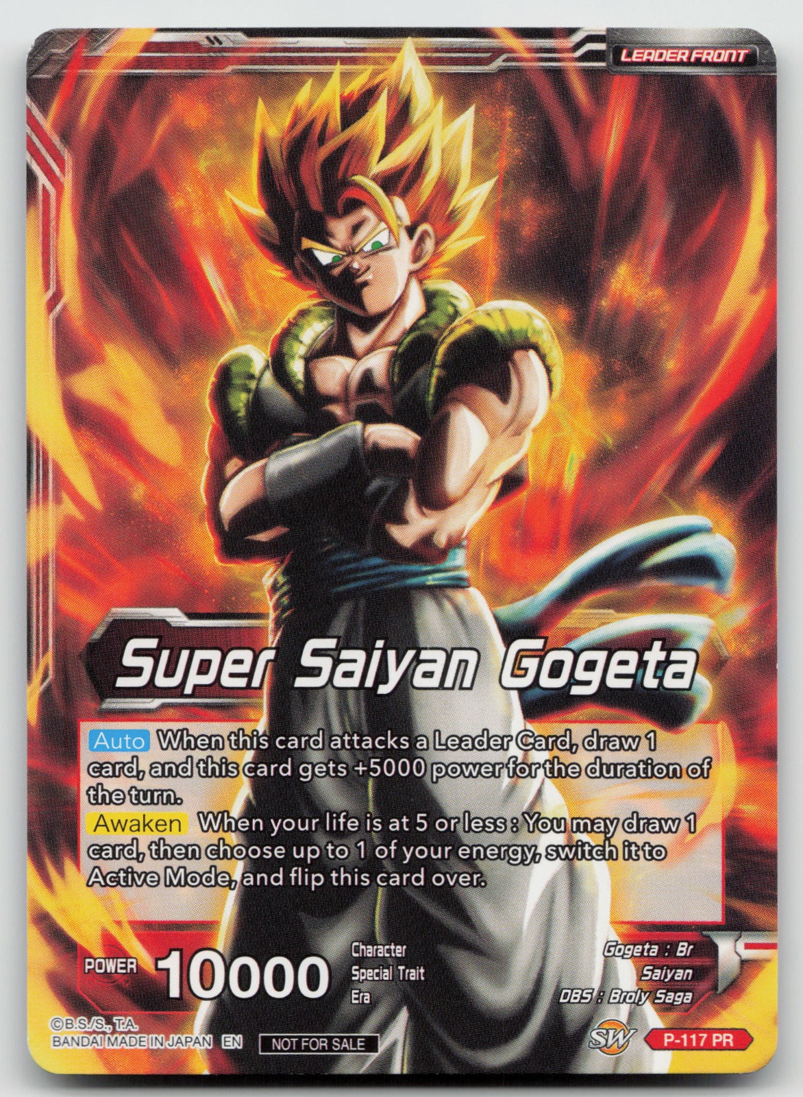 Super Saiyan Gogeta // SSB Gogeta, Fusion Transcendent Promo Foil Cards P-117 NM