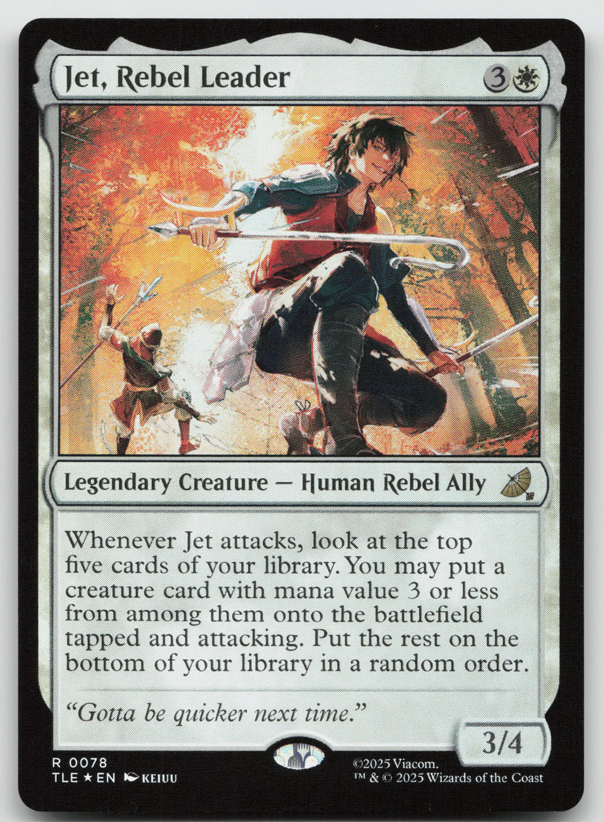Jet, Rebel Leader R Foil Avatar: The Last Airbender: Eternal-Legal 78 NM