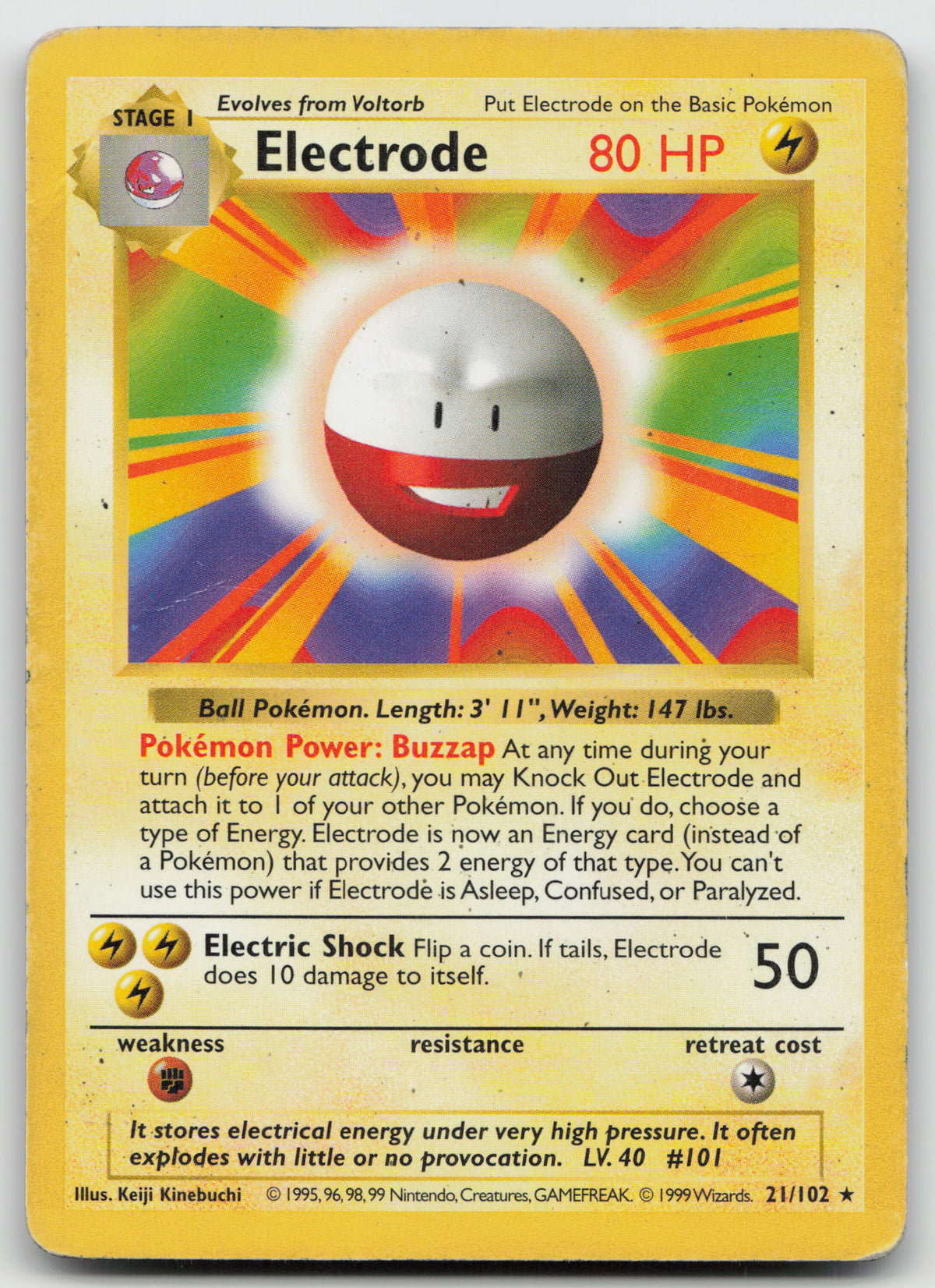 Electrode Rare Normal Base Set (Shadowless) 21/102 DMG