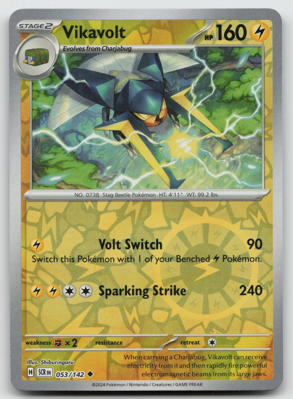 Vikavolt Uncommon Reverse Holo SV07: Stellar Crown 053/142 NM