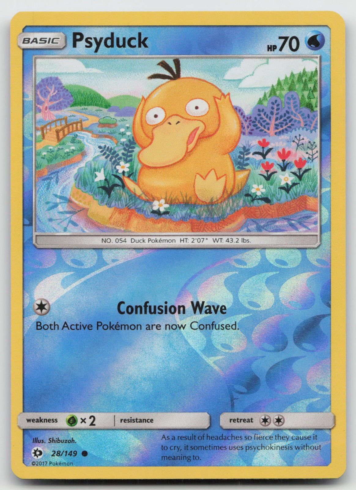 Psyduck Reverse Holo Common SM Base Set 28/149 NM
