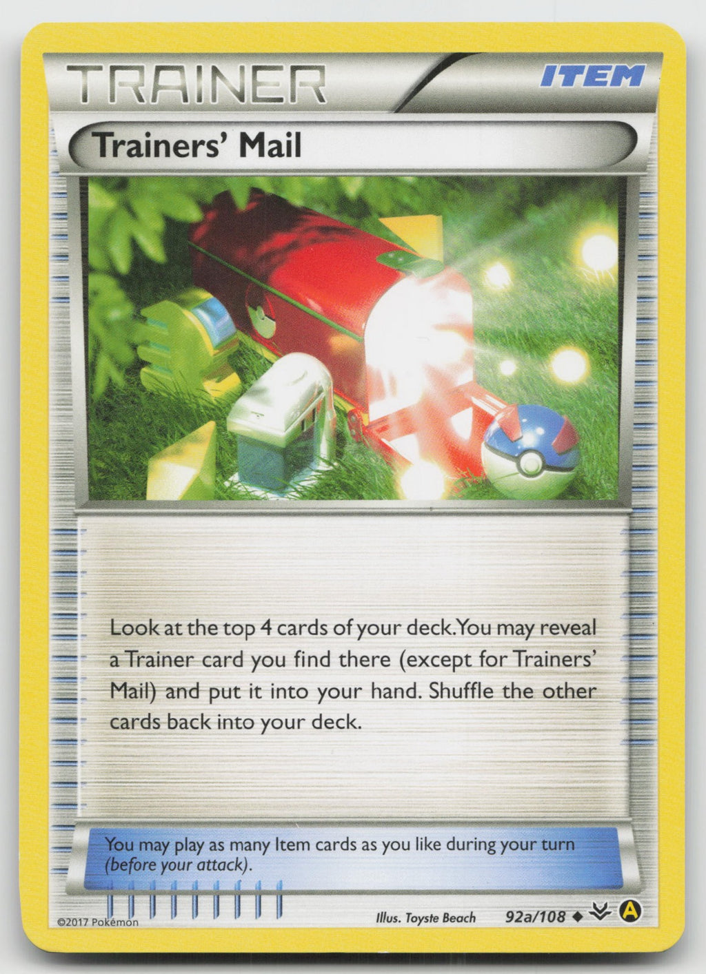 Trainers' Mail - (Non-Holo) Promo Alternate Art XY Roaring Skys 92a/108 LP