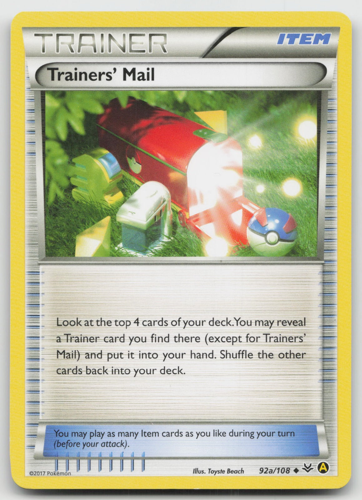 Trainers' Mail - (Non-Holo) Promo Alternate Art XY Roaring Skys 92a/108 LP