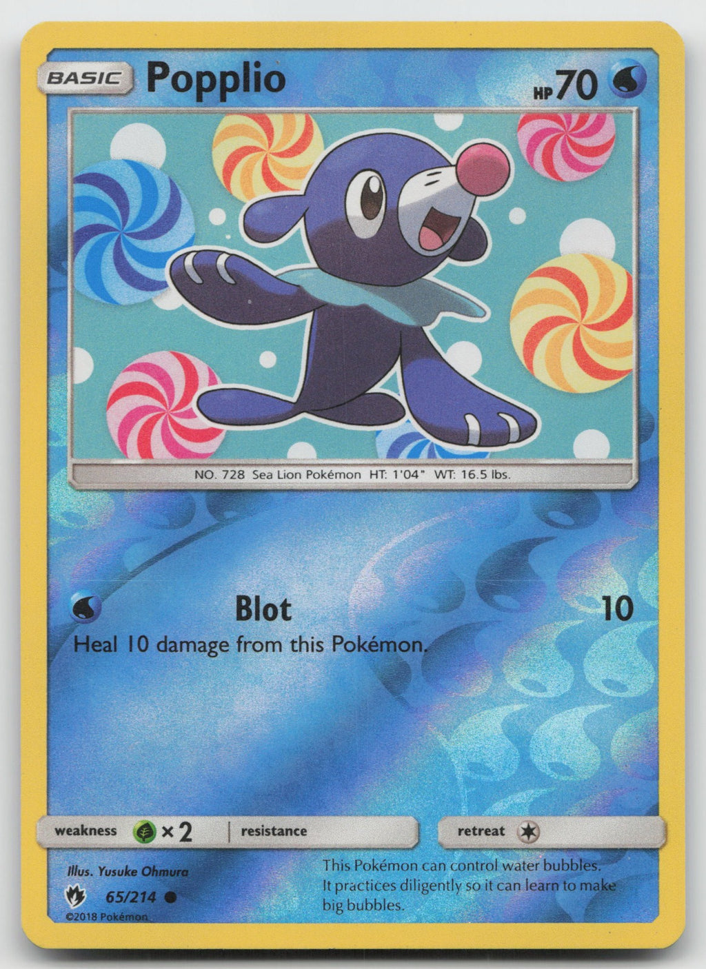 Popplio Reverse Holo Common SM - Lost Thunder 65/214 NM