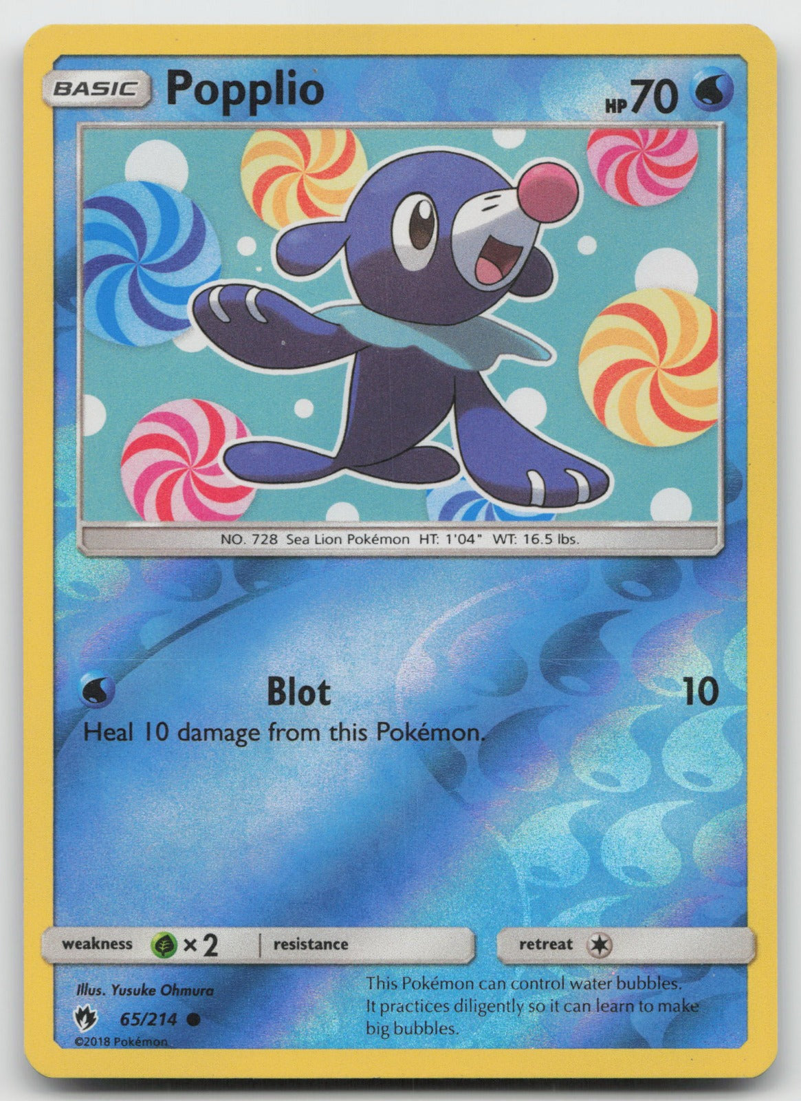 Popplio Reverse Holo Common SM - Lost Thunder 65/214 NM