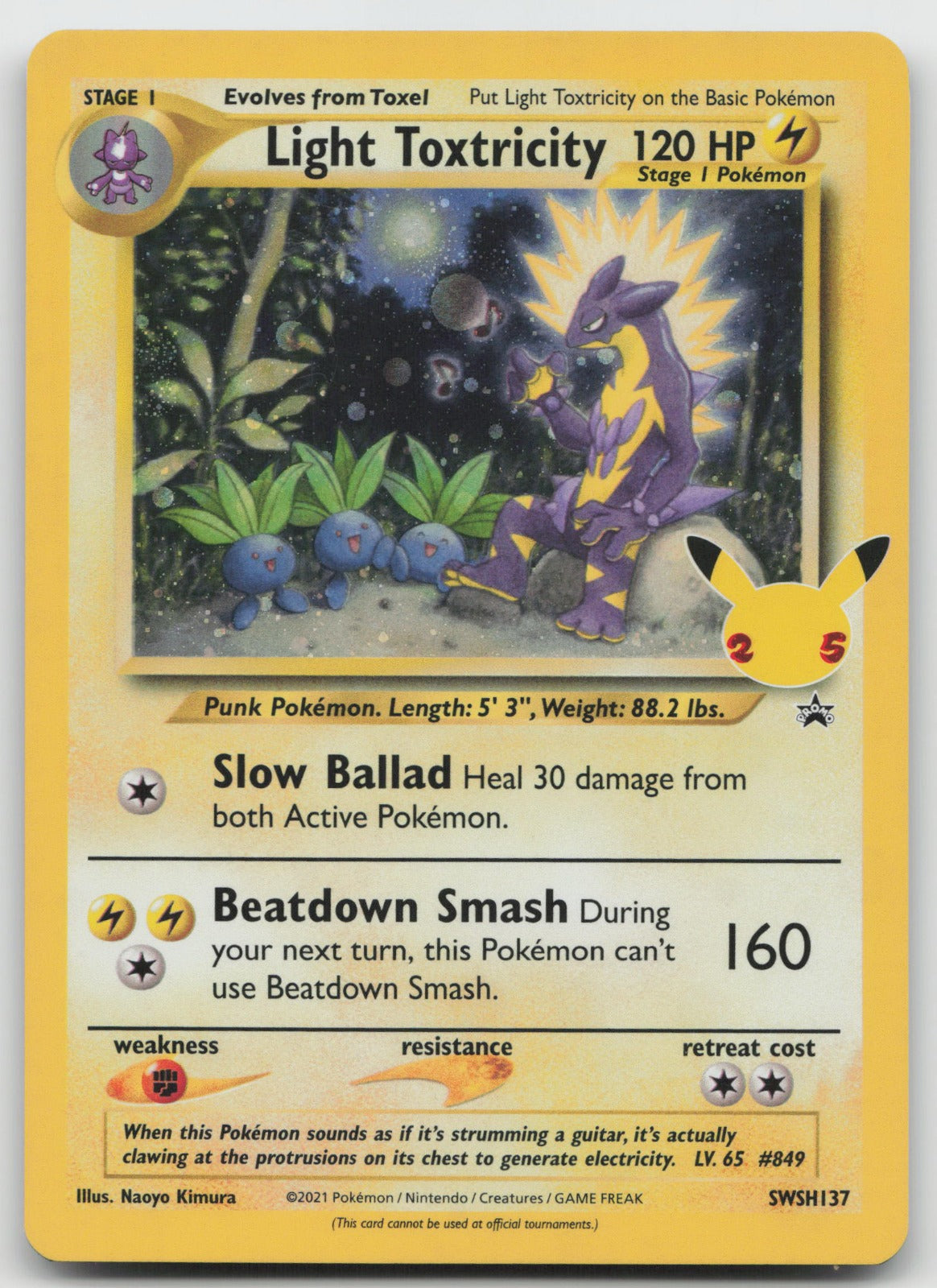 Light Toxtricity Promo Holo SWSH: Sword & Shield Promo Cards SWSH137 VLP