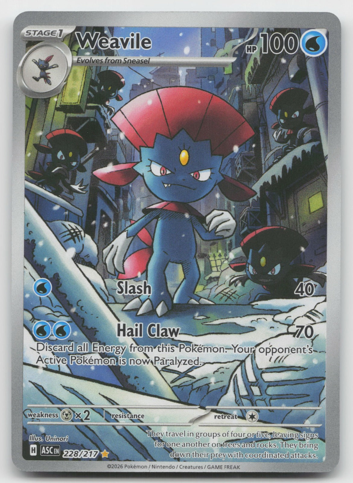 Weavile Holo Illustration Rare ME: Ascended Heroes 228/217 NM