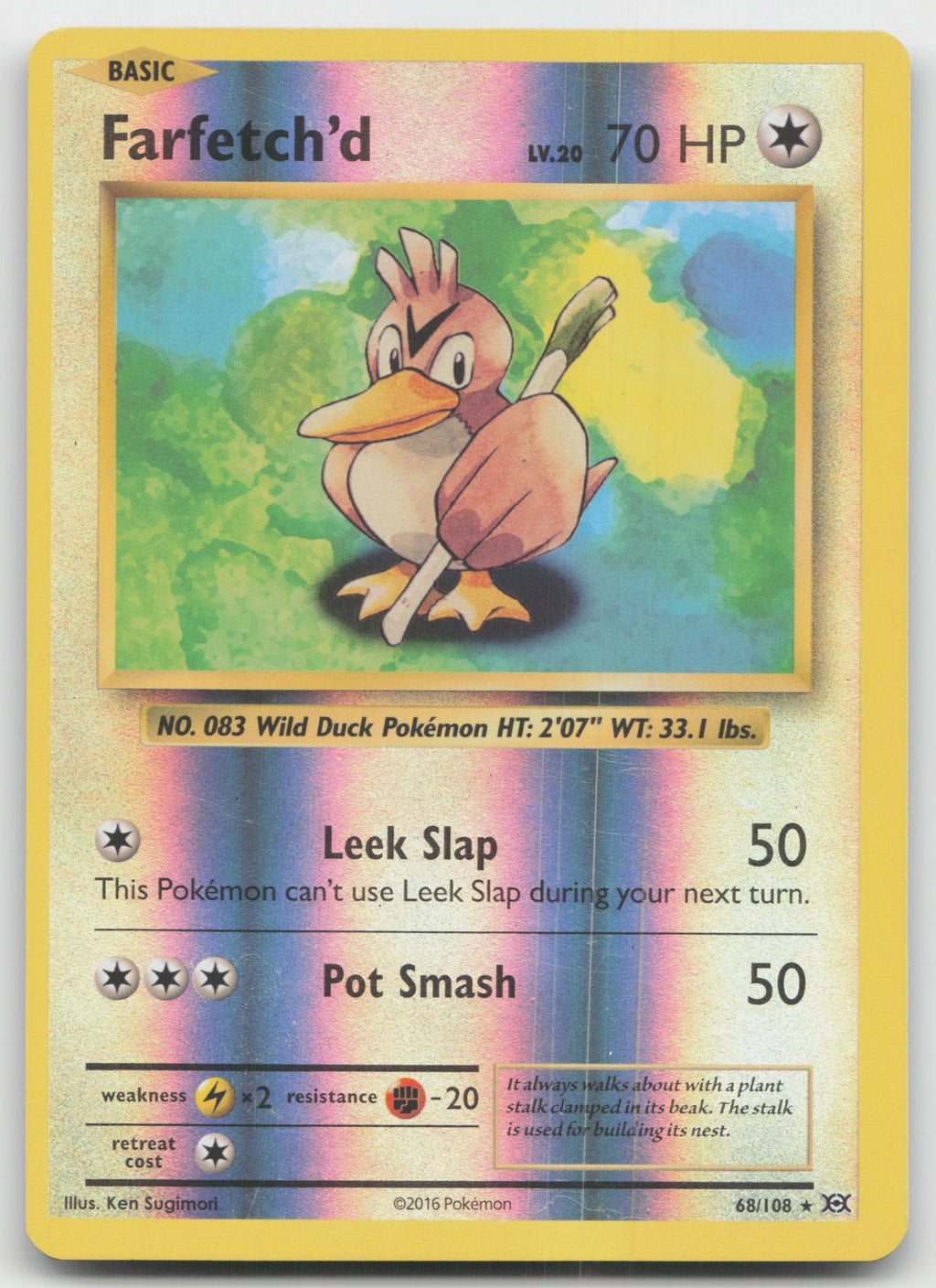 Farfetch'd Reverse Holo Rare XY - Evolutions 68/108 VLP