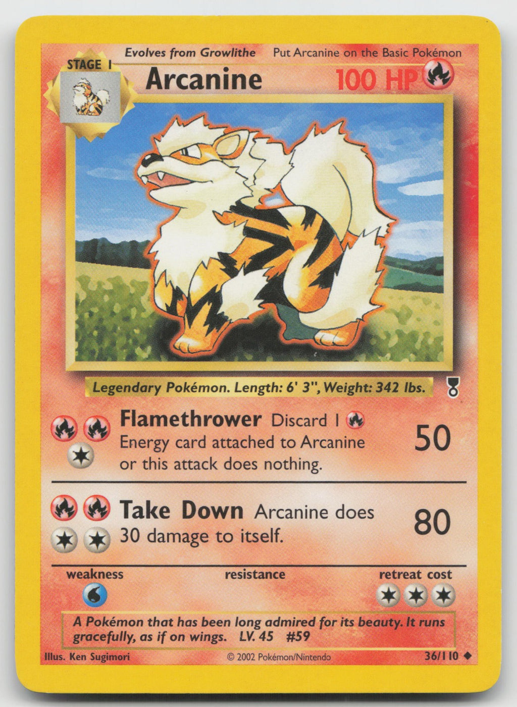 Arcanine Uncommon Legendary Collection 36/110 HP