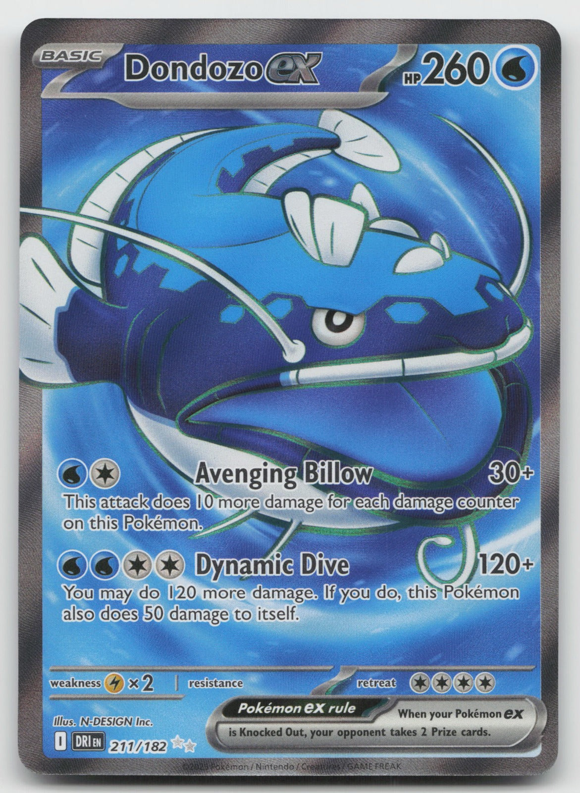 Dondozo ex Holo Ultra Rare SV10: Destined Rivals 211/182 NM