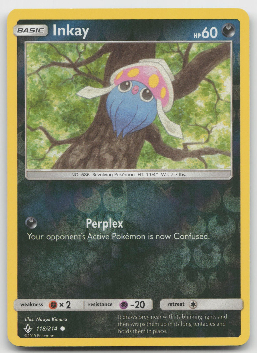 Inkay Reverse Holo Common SM - Unbroken Bonds 118/214 NM
