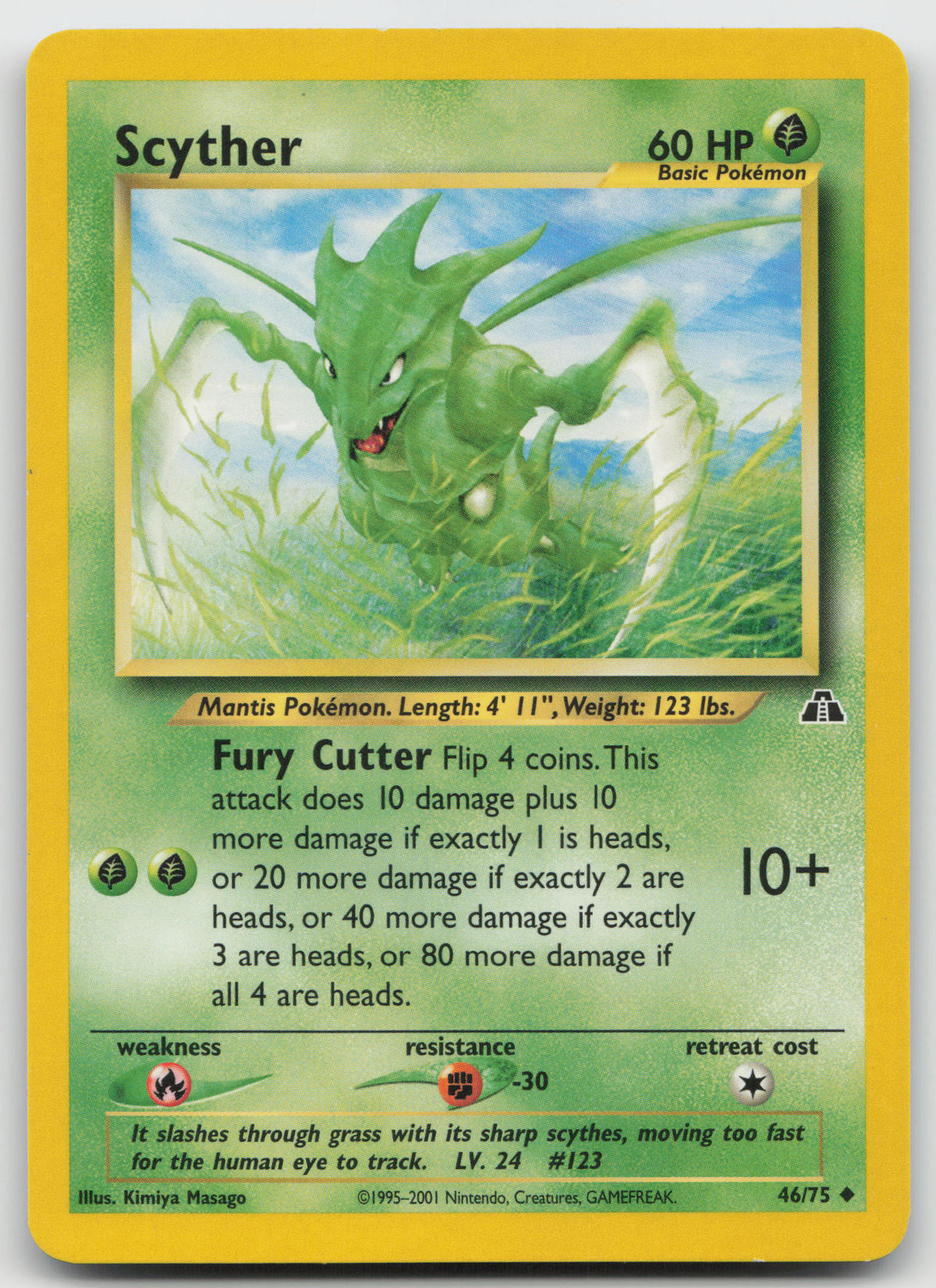 Scyther Uncommon Unlimited Neo Discovery 46/75 LP