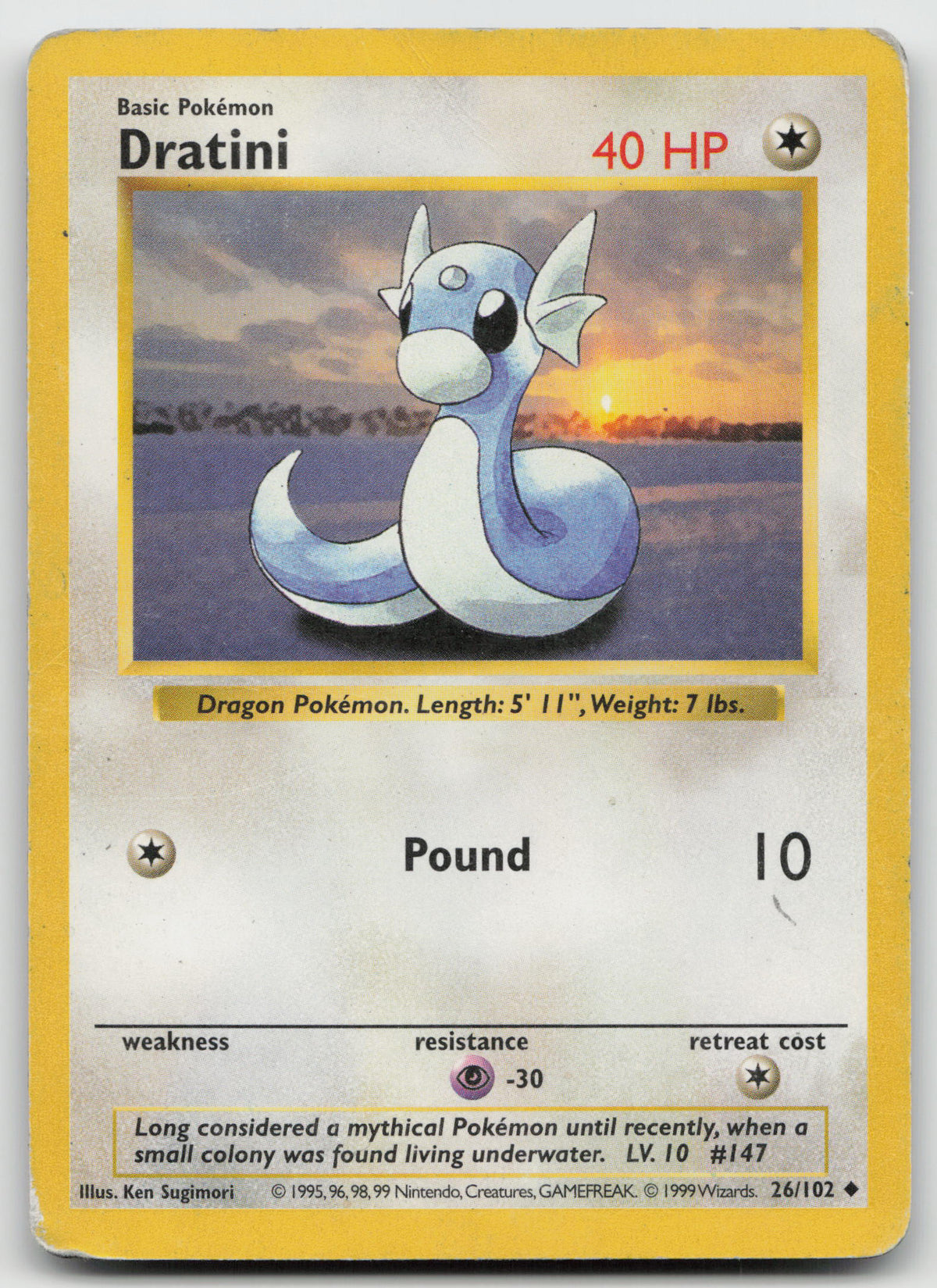 Dratini Uncommon Normal Base Set (Shadowless) 26/102 DMG