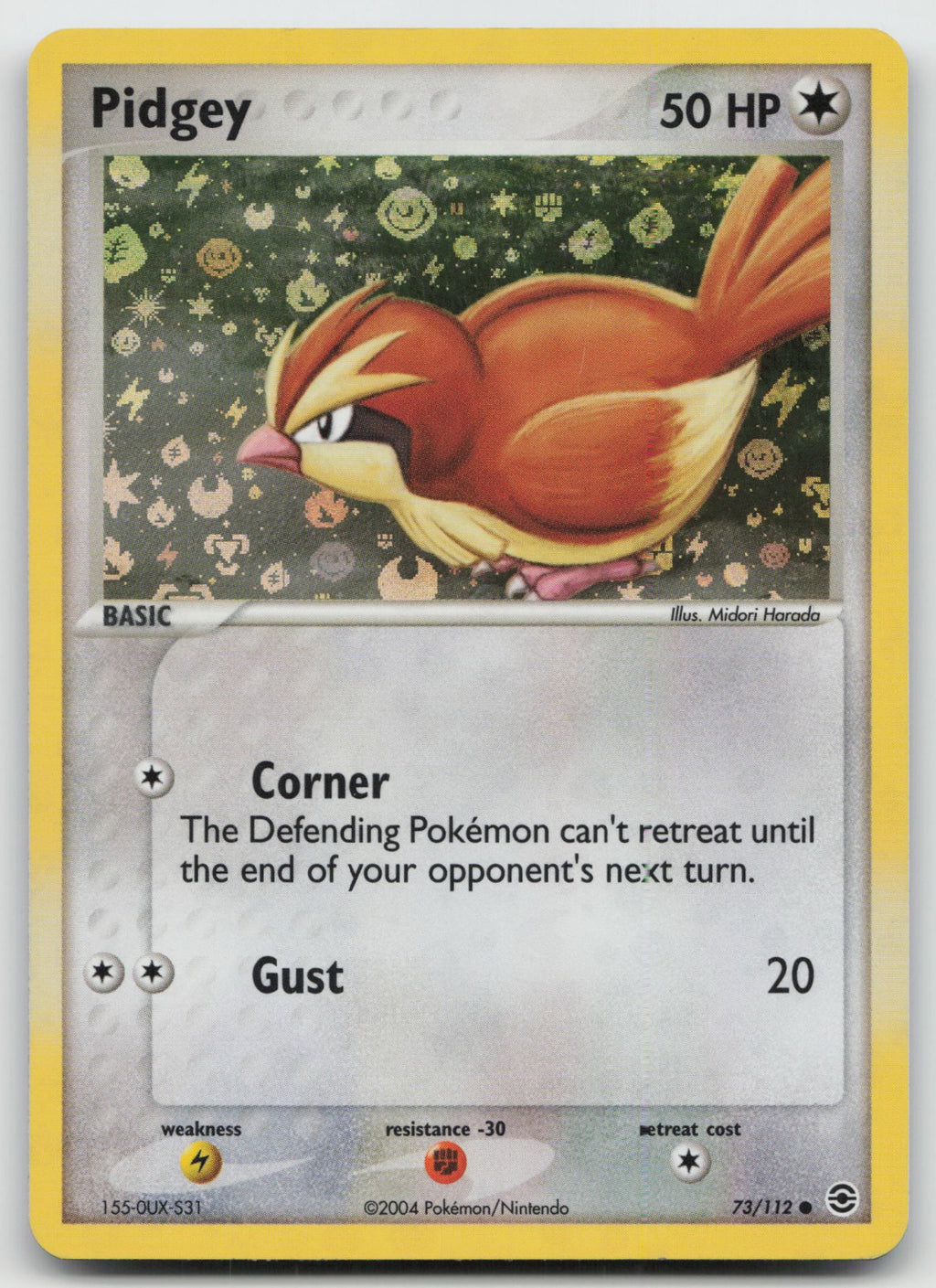Pidgey Common Reverse Holo FireRed & LeafGreen 73/112 NM