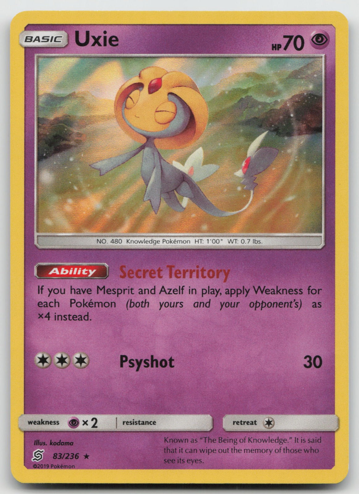 Uxie Holo Rare SM - Unified Minds 83/236 NM