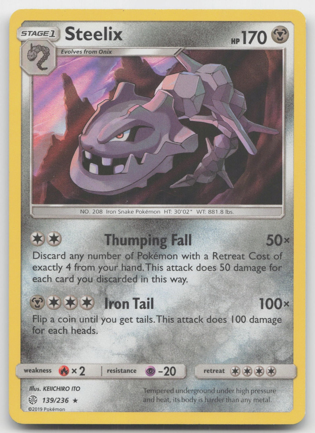 Steelix Holo Rare SM - Cosmic Eclipse 139/236 LP
