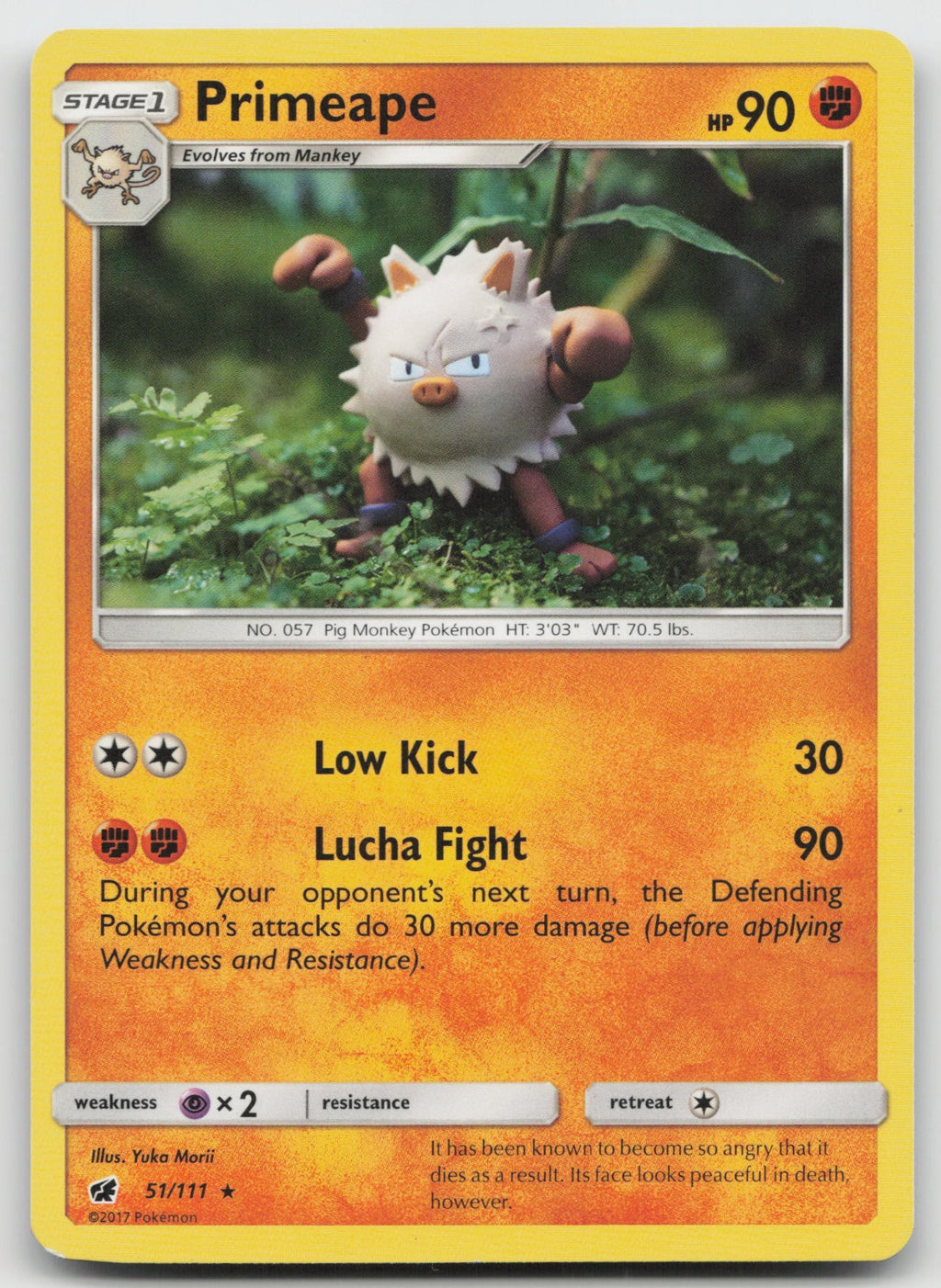 Primeape Rare SM - Crimson Invasion 51/111 VLP