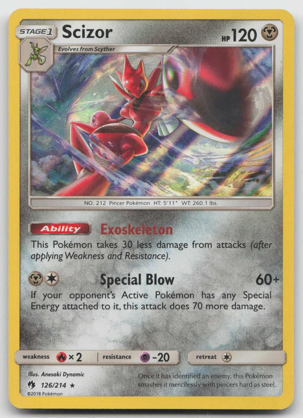 Scizor Holo Rare SM - Lost Thunder 126/214 MP