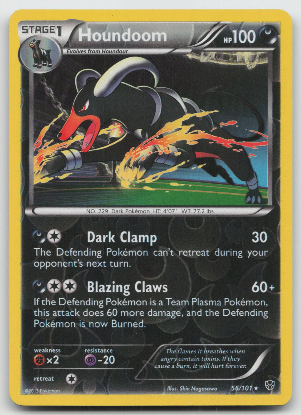 Houndoom Reverse Holo Rare Plasma Blast 56/101 NM/VLP