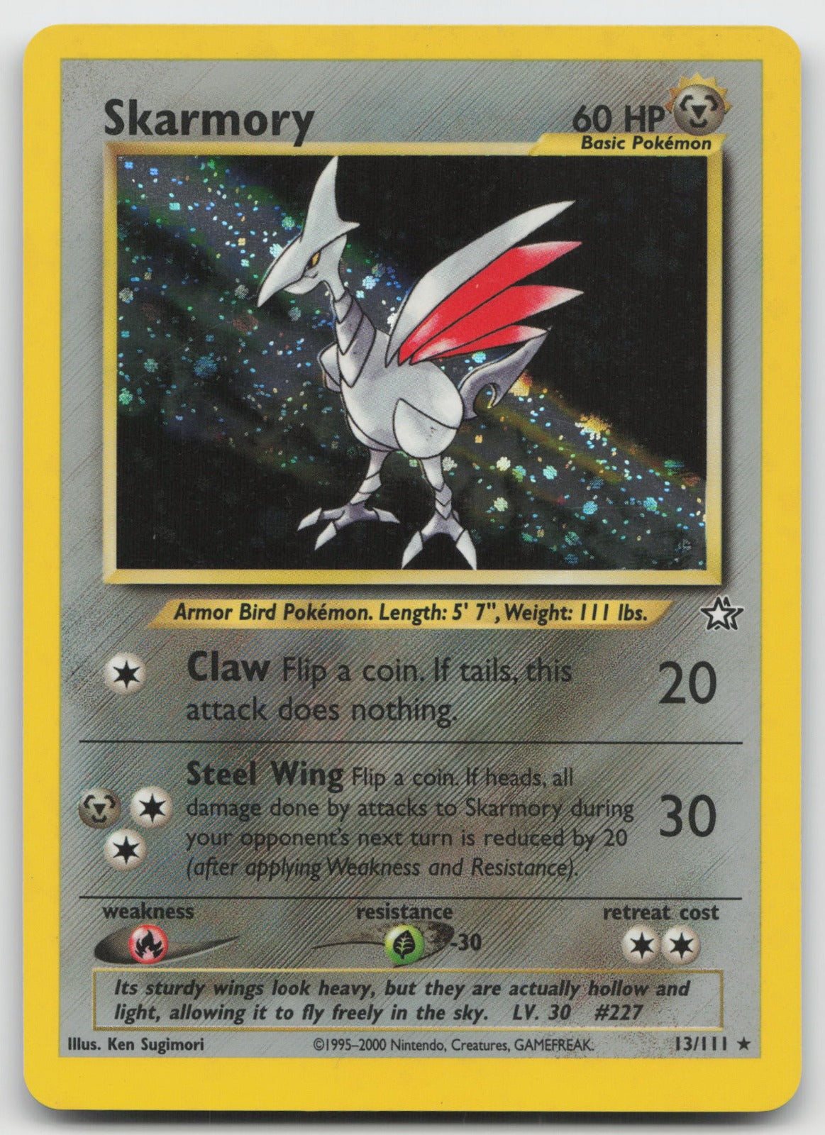 Skarmory Unlimited Holo Rare Neo Genesis 13/111 NM/VLP