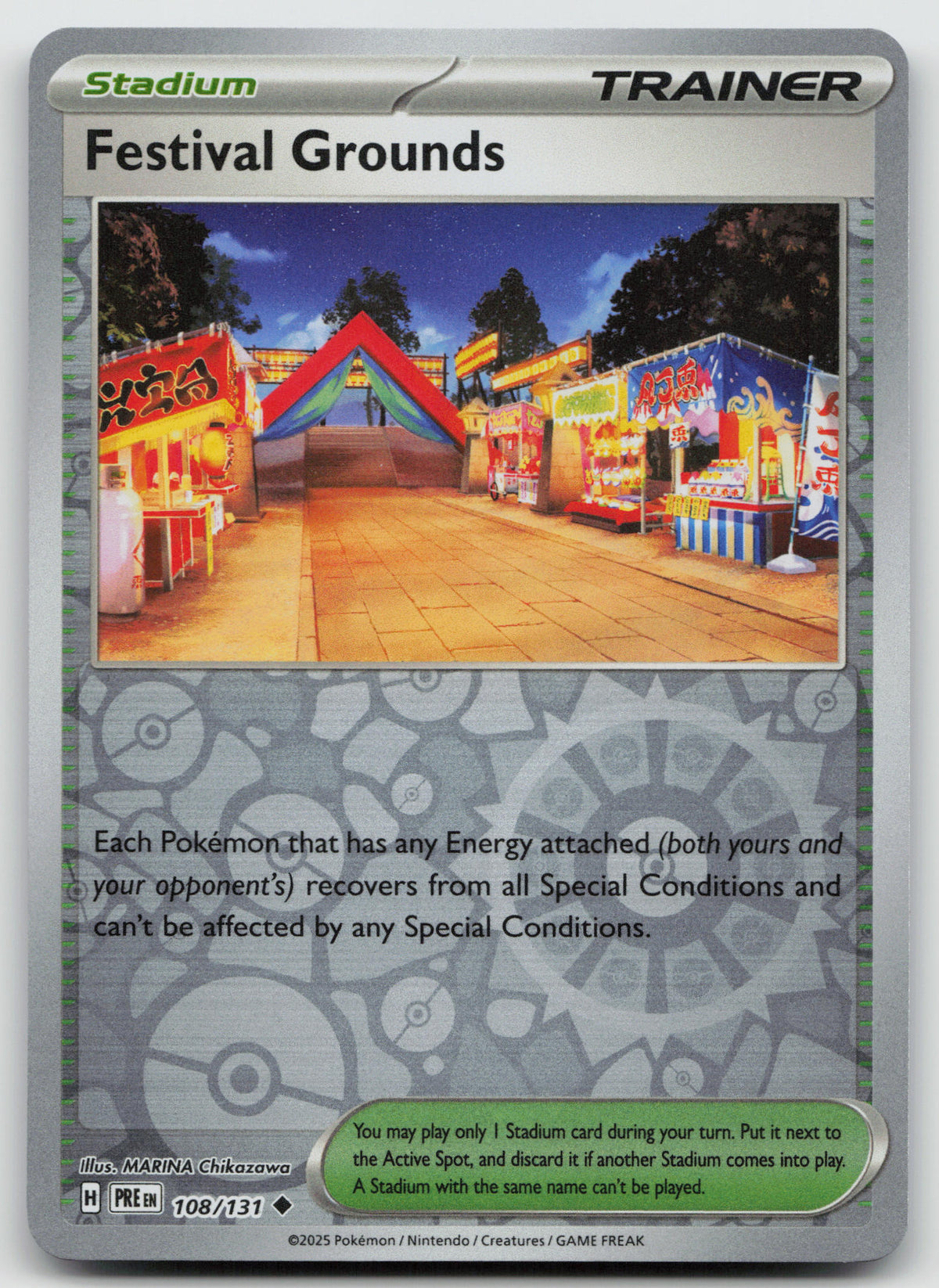 Festival Grounds Uncommon Reverse Holo SV: Prismatic Evolutions 108/131 NM