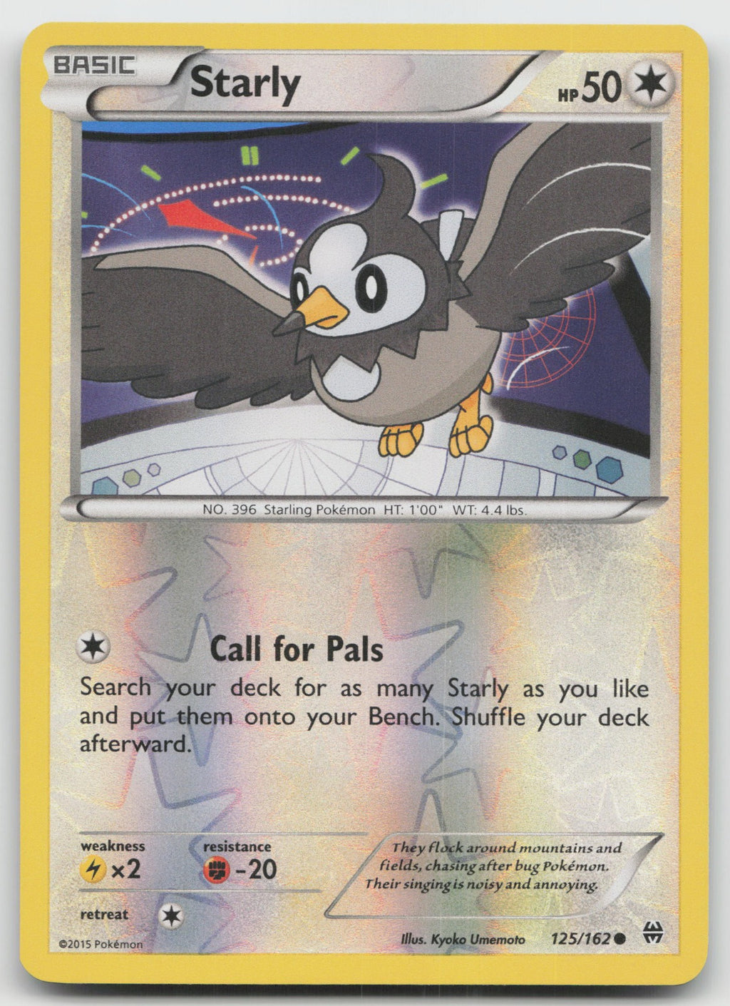 Starly Common Reverse Holo XY - BREAKthrough 125/162 LP