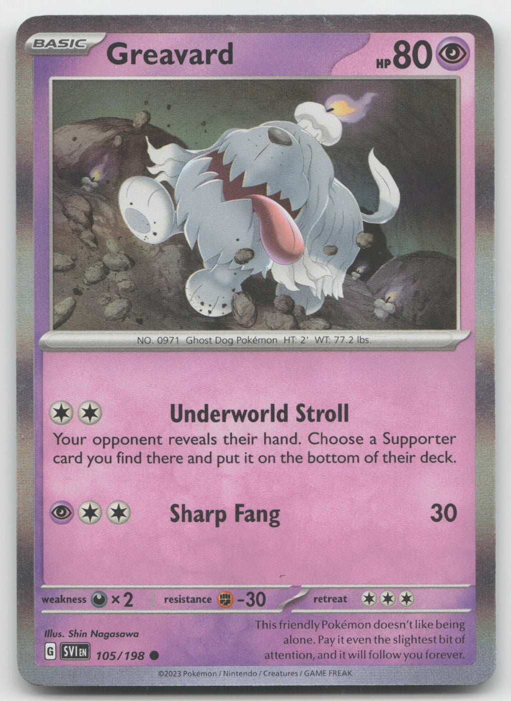 Greavard (Mirage Holo) Common SV01: Scarlet & Violet Base Set 105/198 NM