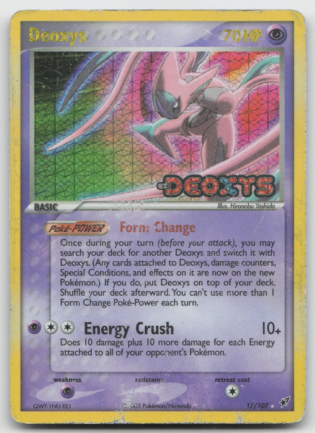 Deoxys (Attack Forme) Rare Reverse Holo Deoxys 17/107 DMG