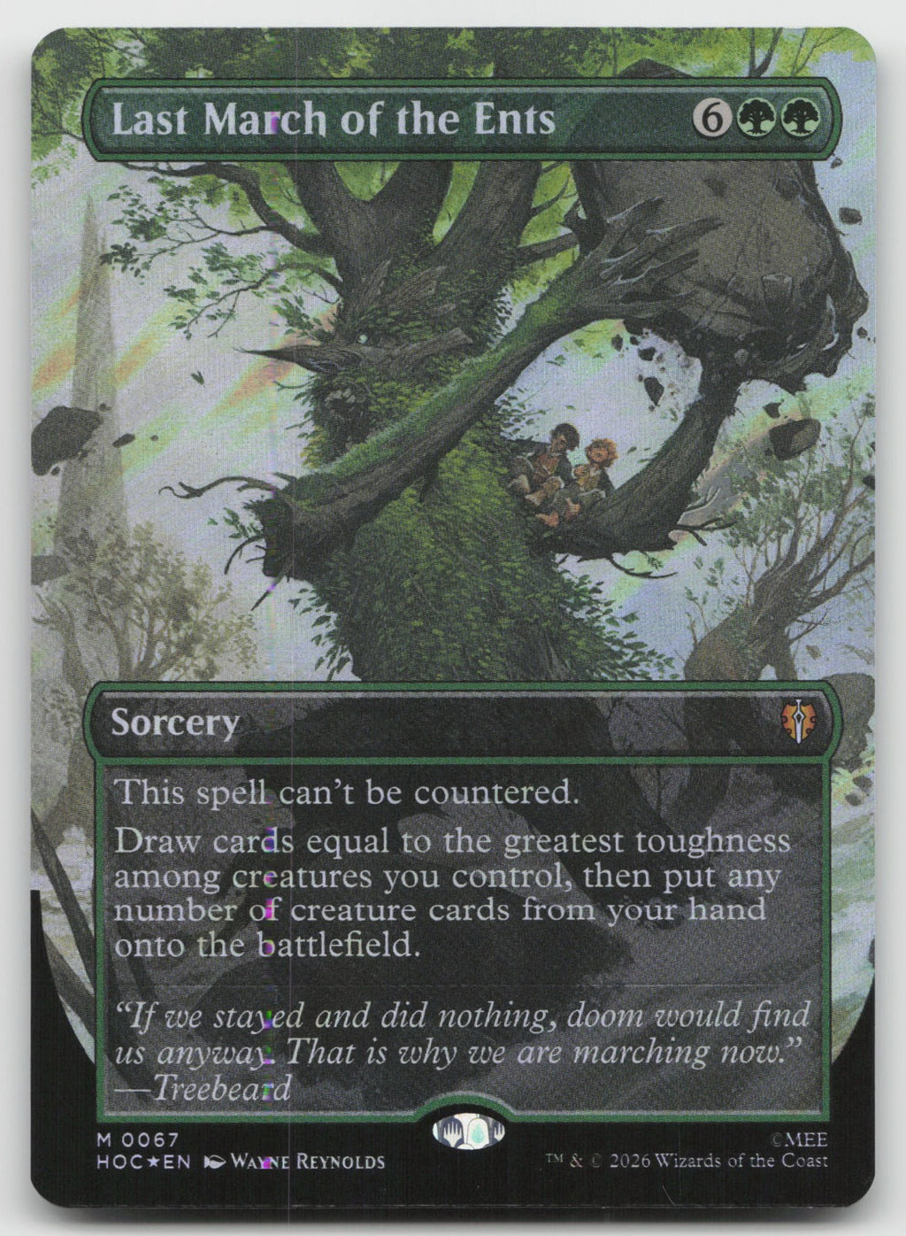 Last March of the Ents (Borderless) (Surge Foil) M Foil The Hobbit 67 NM