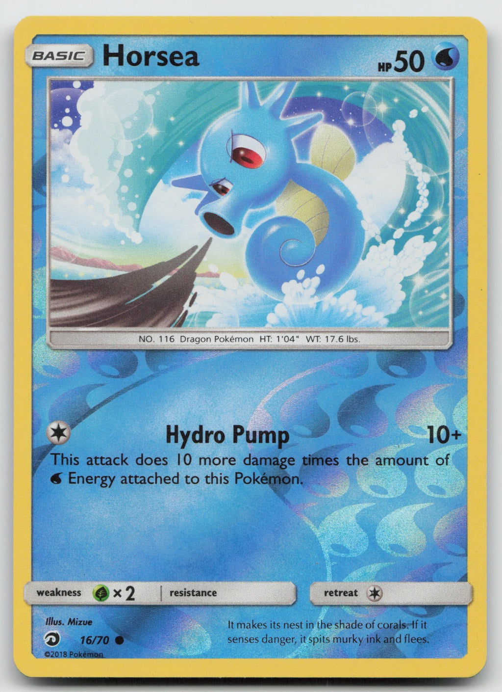 Horsea Reverse Holo Common Dragon Majesty 16/70 LP