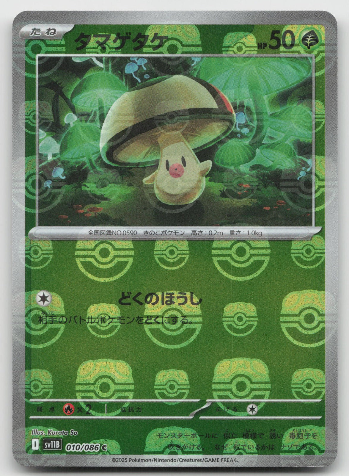 Foongus - (Master Ball Pattern) Common Holo SV11B: Black Bolt 010/086 NM