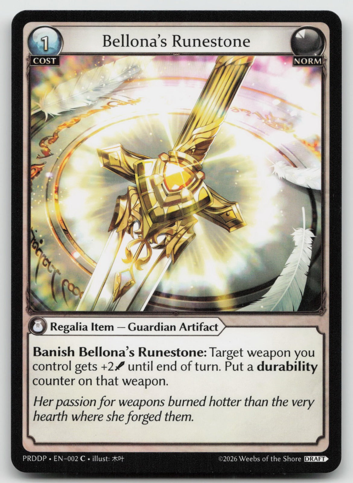 Bellona's Runestone Common Mortal Ambition Draft 002 NM