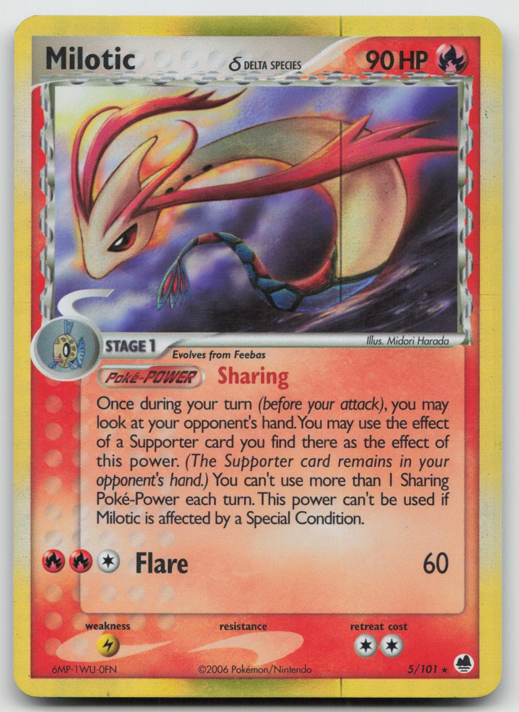 Milotic (Delta Species) Holo Rare Dragon Frontiers 5/101 LP