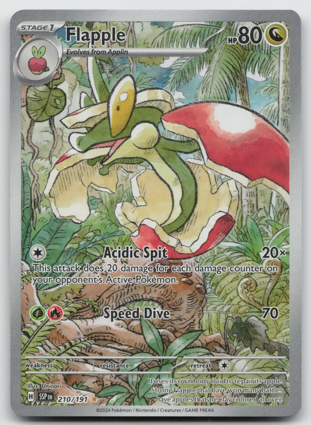 Flapple Illustration Rare Holo SV08: Surging Sparks 210/191 NM