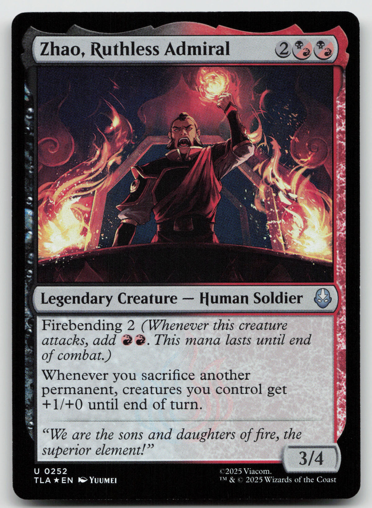 Zhao, Ruthless Admiral U Foil Avatar: The Last Airbender 252 NM