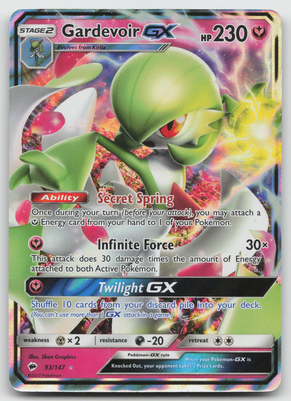 Gardevoir GX Holo Ultra Rare SM - Burning Shadows 93/147 LP