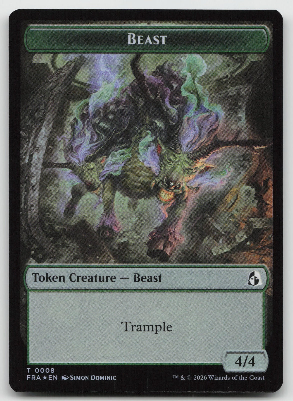 Sculpture Treasure // Beast Double-Sided Token T Foil Reality Fracture 13 / 8 NM